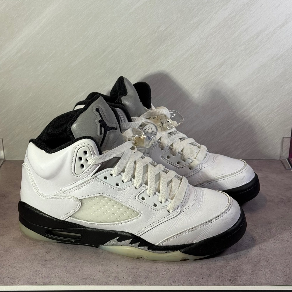 Air Jordan 5 Retro White Black Reverse Metallic GS Boys Shoes‎ 5Y